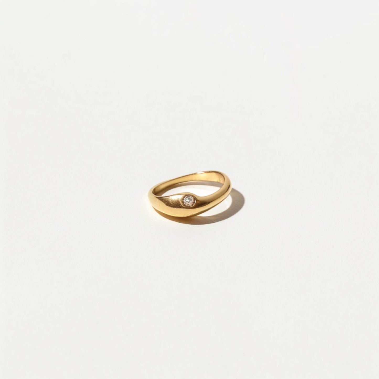 Golden Dome Solitaire Ring