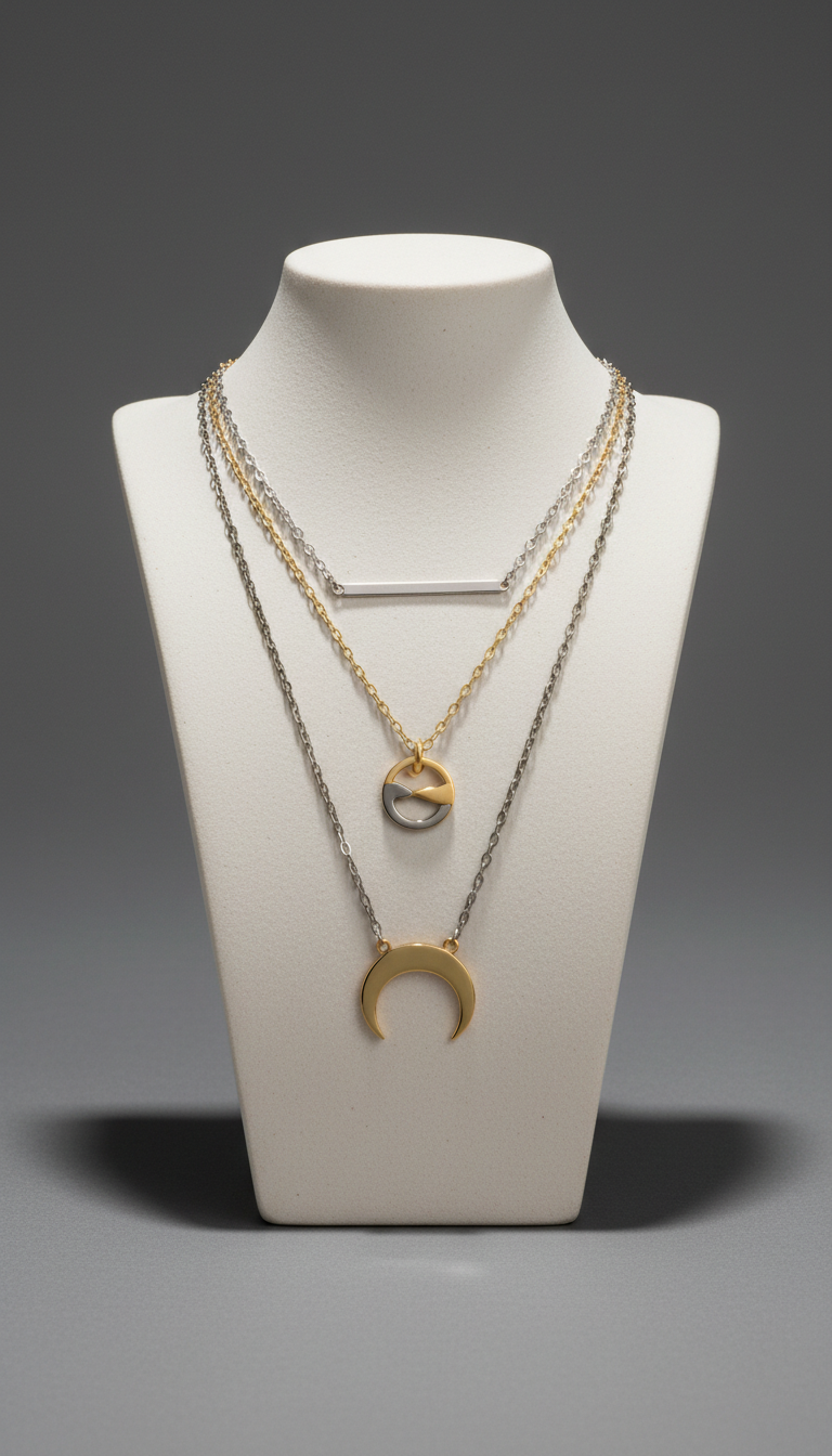 Signature Layered Steel Necklace