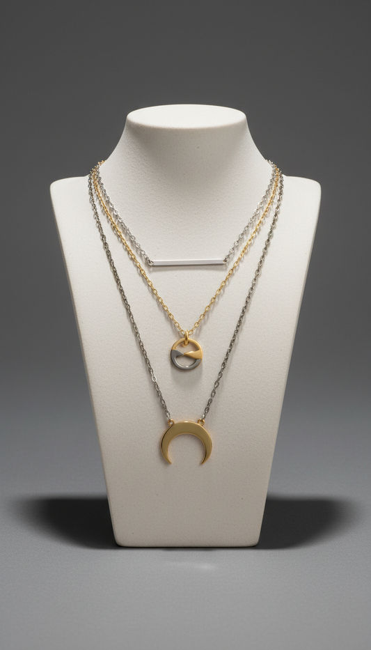 Signature Layered Steel Necklace