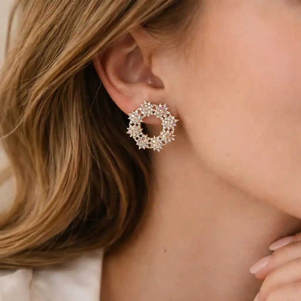 Celestial Starburst Crystal Stud Earrings